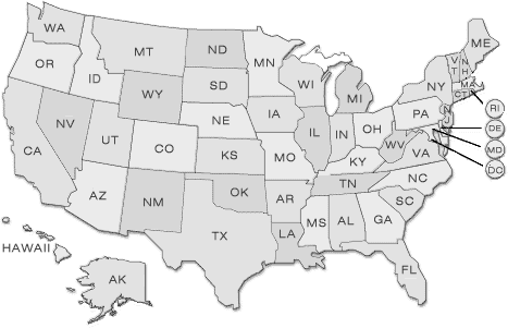 US State Map for Essure Reversal